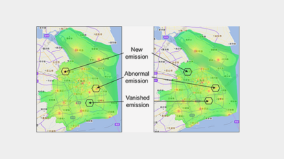 Visualisation de détection d’interférences basée sur les changements d’émission Cartes spectrales côte à côte montrant des émissions nouvelles, anormales et disparues – illustrant l’approche automatisée de LS telcom pour détecter et résoudre les interférences radio.